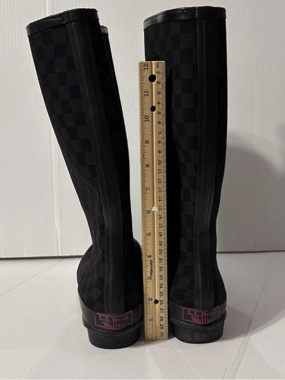 L.L.Bean Women’s Size 8 Black Checkered Boots | Very Good Condition | Cozy & Sty